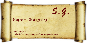 Seper Gergely névjegykártya